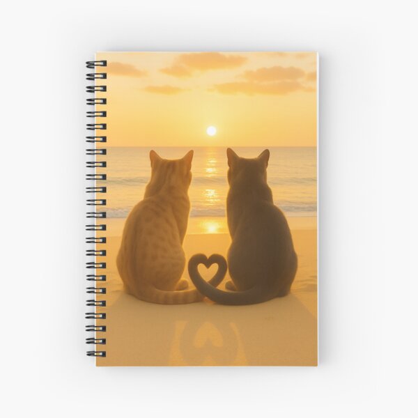 Item preview, Cats in Love at Sunset Romantic Beach Heart  designed and sold by memememescat.