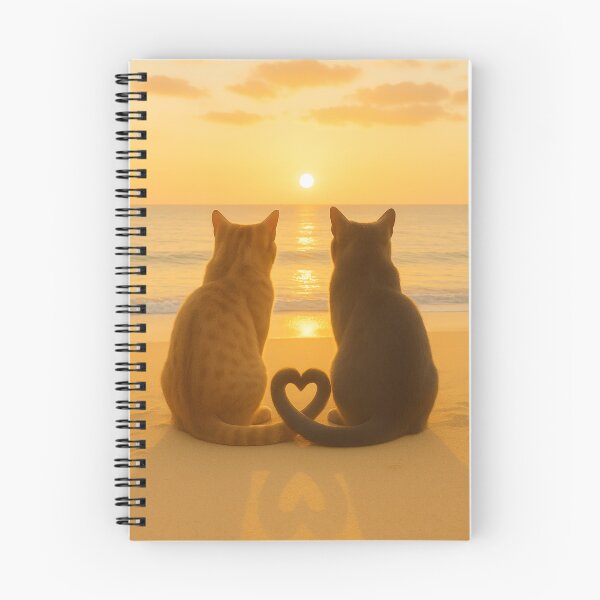 Item preview, Cats in Love at Sunset Romantic Beach Heart  designed and sold by memememescat.