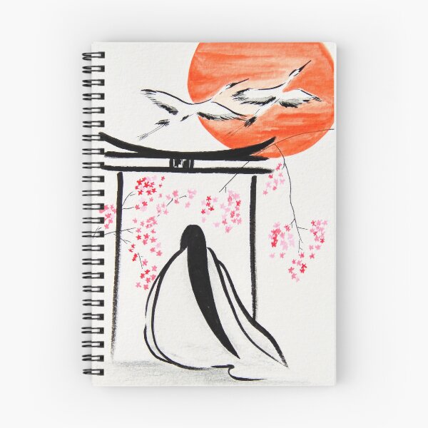 Item preview, Woman at Torii Gate with Cranes | Japanese Art designed and sold by AngelaMarieArt.