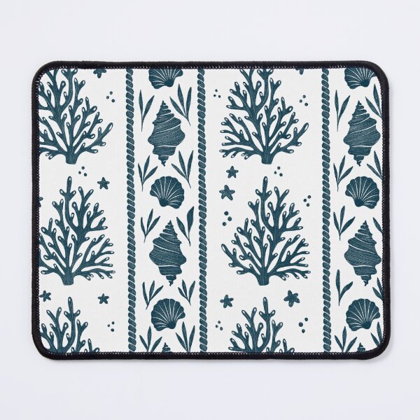 Item preview, Salt garden - Ocean Corals, Beach Shells, Nautical Stripes - navy designed and sold by OzdeBayer.