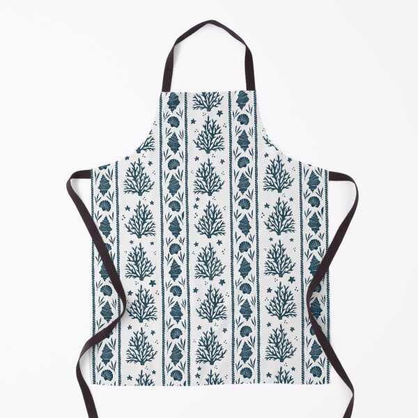 Item preview, Salt garden - Ocean Corals, Beach Shells, Nautical Stripes - navy designed and sold by OzdeBayer.