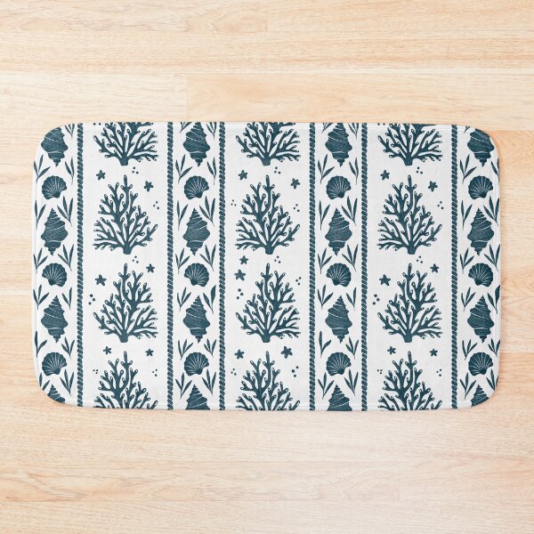 Item preview, Salt garden - Ocean Corals, Beach Shells, Nautical Stripes - navy designed and sold by OzdeBayer.