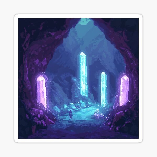 Item preview, Crystal Cavern Pixel Depths designed and sold by RetroPixelCraft.