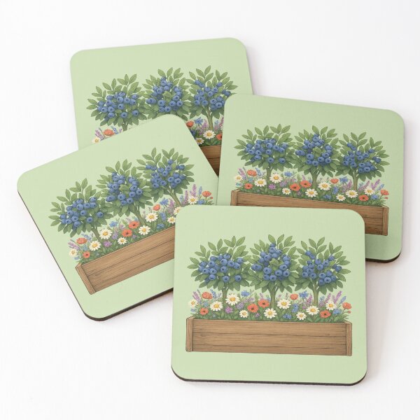 Item preview, Rustic Garden Box with Blueberry Bushes and Wildflowers designed and sold by TexasDawnDesign.