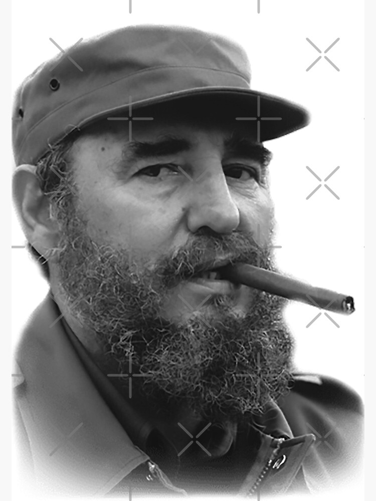 Fidel Castro with a Cigar Marxist-Leninist Design for Stickers