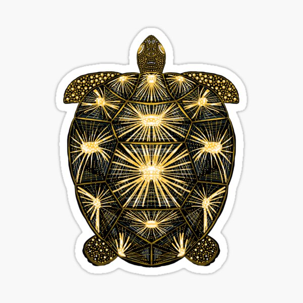 Item preview, Radiated tortoises art deco black and gold turtle designed and sold by beesocks.
