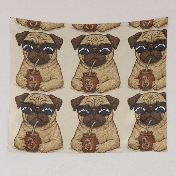 Item preview, Cool Dog Mateando" – The Most Mate-Drinking Pug designed and sold by Sofiabenit1.