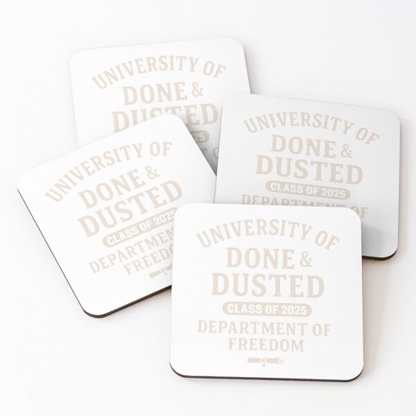 Item preview, University of done and dusted class of 2025 design for seniors escaping college stress and adulting dread designed and sold by puurfectcat.