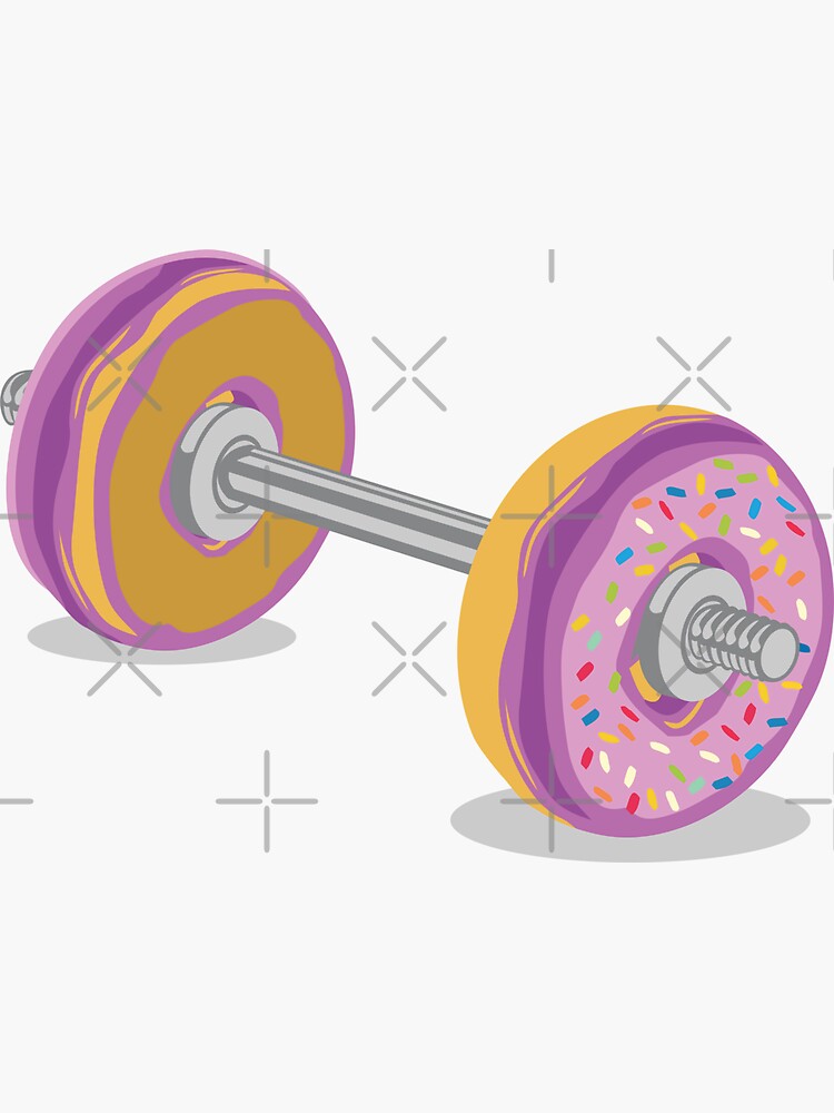 Thumbnail 3 of 3, Sticker, Donut Barbell designed and sold by Digital50.