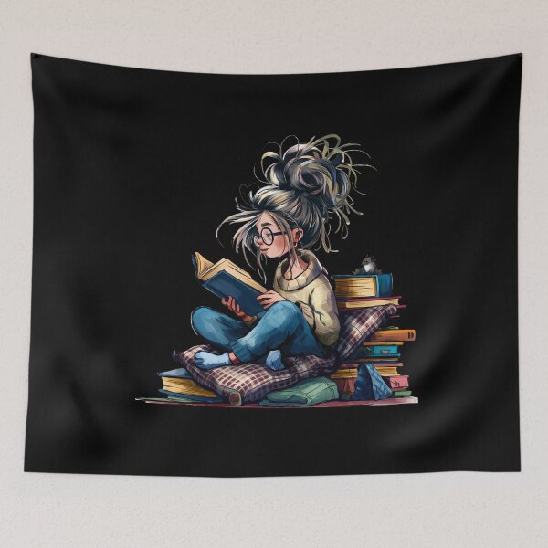 Item preview, Comic Design: Reading Student, Books, Pillow - Motif for Creative Minds designed and sold by KolbaVison.