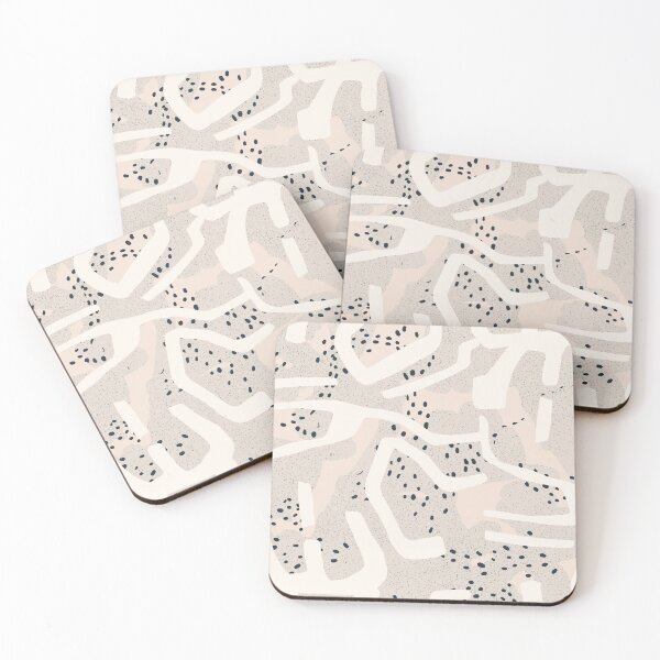 Item preview, Dusty Abstract Botanical in Sand, Greige and Dark Navy Blue designed and sold by gamboling.