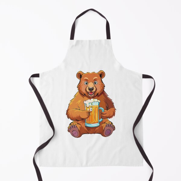 Item preview, Brown bear (Ursus arctos), Grizzly bear (Ursus arctos horribilis), bear contentedly holding a frothy mug of beer, bear drinking beer from mug, Bear is holding a glass of beer designed and sold by Danler.