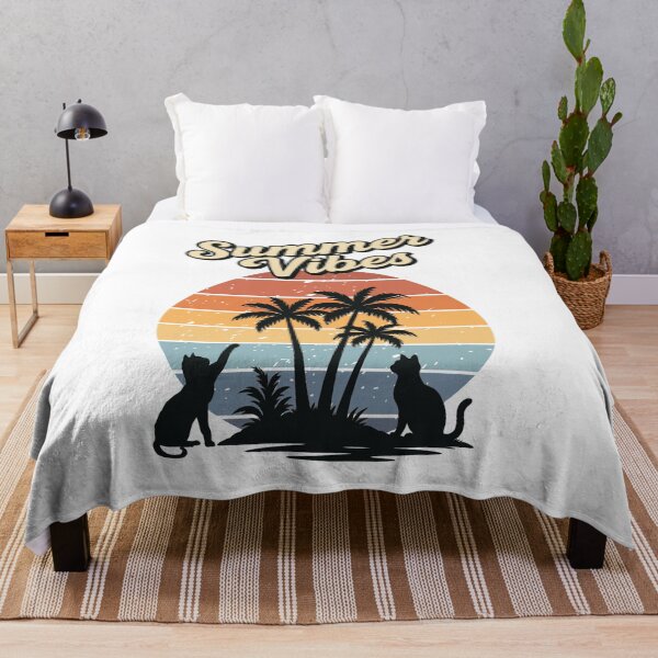 Item preview, Summer Vibes Retro Cat Sunset | Vintage Tropical Beach Aesthetic T-Shirt designed and sold by soycig.