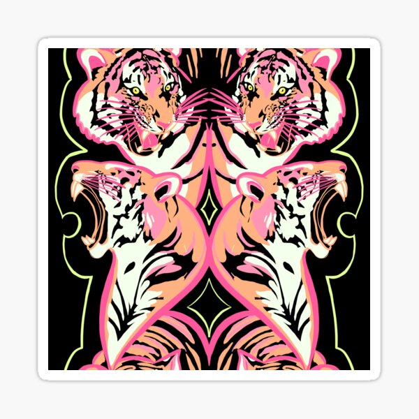 Item preview, Snarling tiger stripe in peach and pink designed and sold by beesocks.