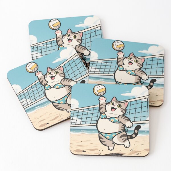 Item preview, volleyball kitty designed and sold by artsmeow.