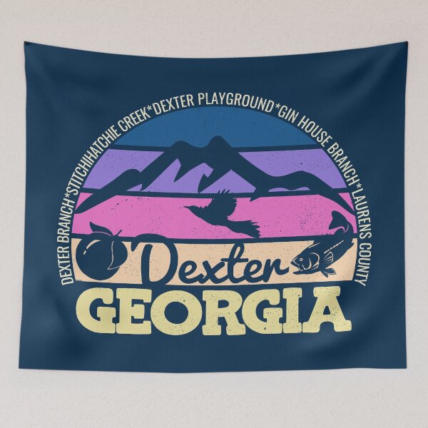 Item preview, Dexter Georgia Sunset Retro Vintage Local Pride Logo designed and sold by CRHPOD20.