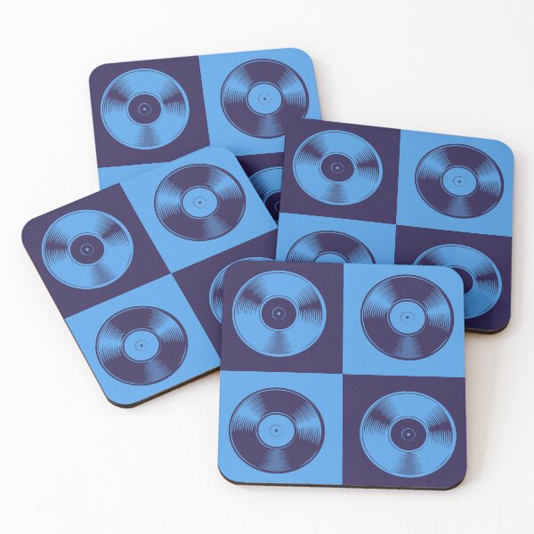 Item preview, Blue and Navy Vinyl Album Checkered Pattern designed and sold by PILANTROP.