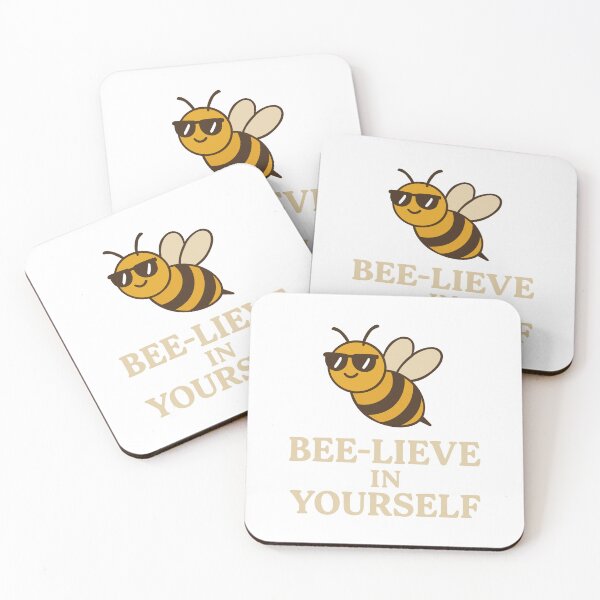 Item preview, Bee-lieve in Yourself – Cool Bee with Sunglasses T-Shirt designed and sold by Mike Draws.