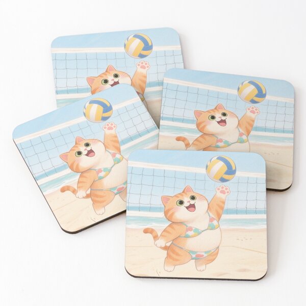 Item preview, beach volleyball kitty designed and sold by artsmeow.