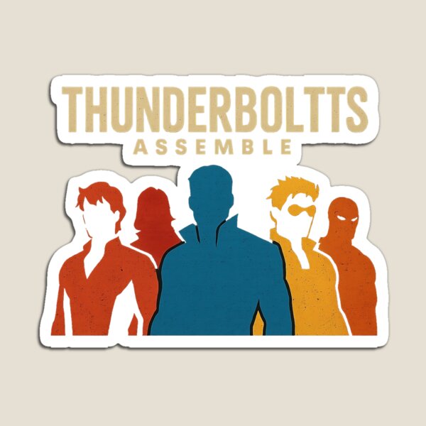 Item preview, Thunderbolt Team Assemble – Retro Superhero Silhouette Design designed and sold by JuliJoy.