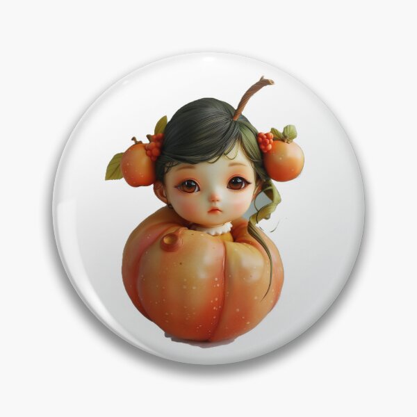 Item preview, Apple Blossom Baby – Whimsical Kawaii Fruit Girl Art designed and sold by Kat's Design Hub.