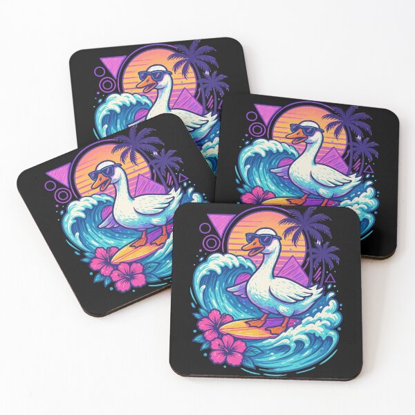 Item preview, Funny Goose Surfer Wave Summer Retro designed and sold by TomFrontierArt.