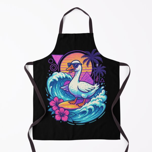 Item preview, Funny Goose Surfer Wave Summer Retro designed and sold by TomFrontierArt.