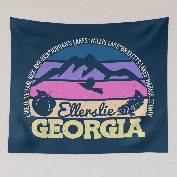 Item preview, Ellerslie Georgia Sunset Retro Vintage Local Pride Logo designed and sold by CRHPOD20.