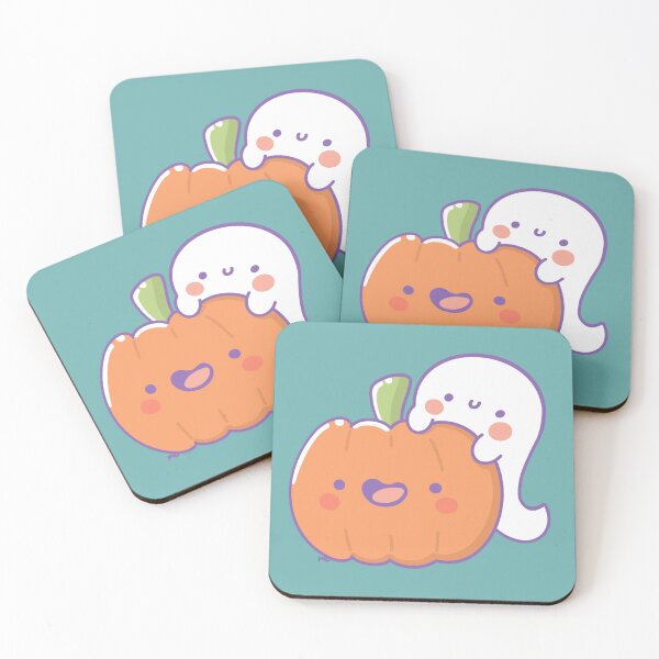 Item preview, Halloween Friends | Kawaii Ghost & Pumpkin designed and sold by Sugar-Bubbles.