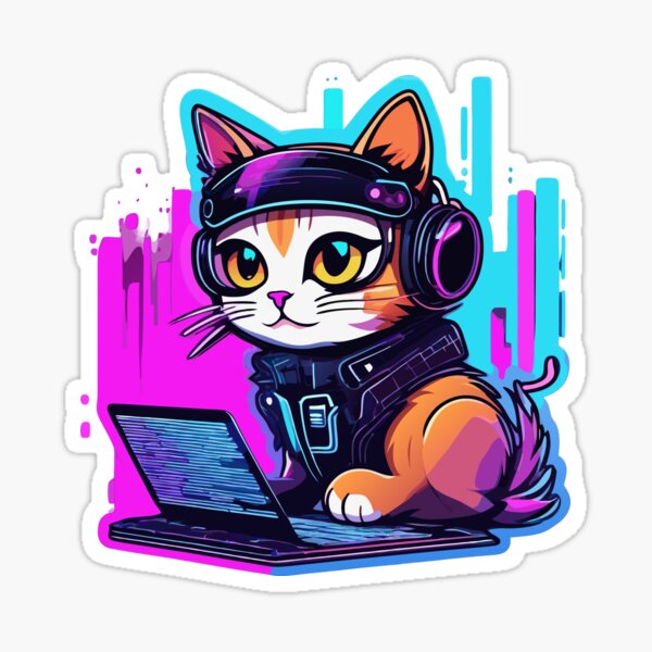 Item preview, Cyber Kitty Hacker designed and sold by Stofof.
