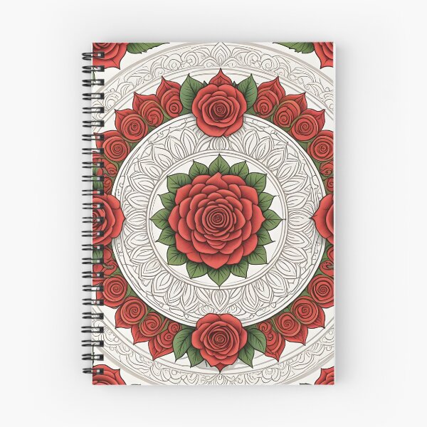 Item preview, Red Rose Mandala Elegant Floral Art designed and sold by MandalasShops.