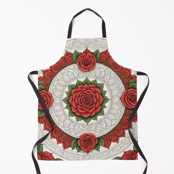 Item preview, Red Rose Mandala Elegant Floral Art designed and sold by MandalasShops.