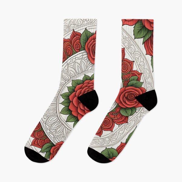 Item preview, Red Rose Mandala Elegant Floral Art designed and sold by MandalasShops.