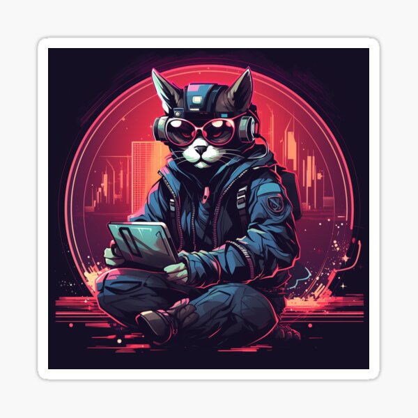 Item preview, Cool Tech Cat – Hacker Style Animal Art designed and sold by Claude119.