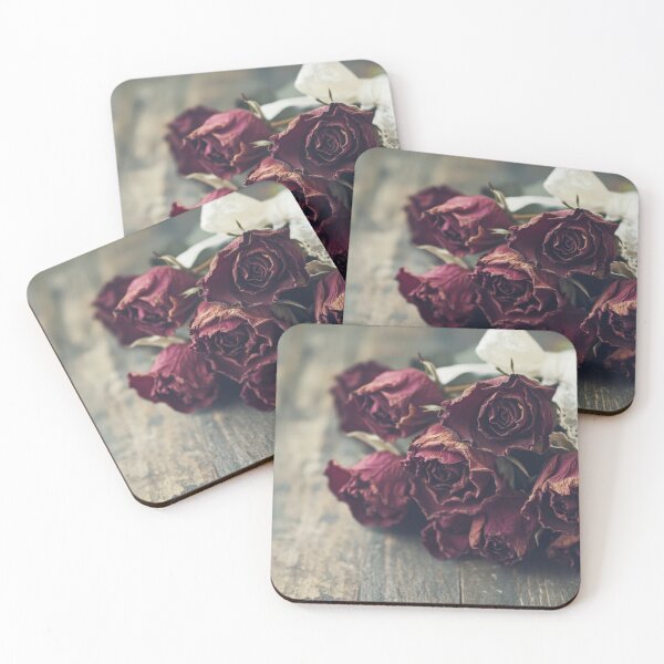 Item preview, Dried roses with lace ribbon on wood designed and sold by anytka.