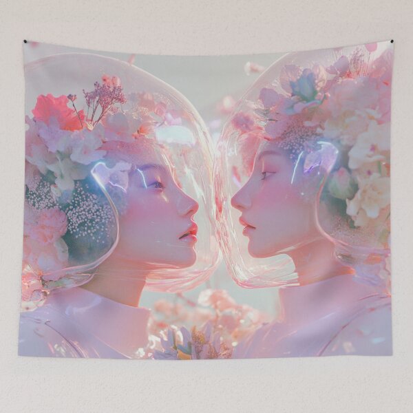Item preview, Floral helmeted duo in light designed and sold by anytka.