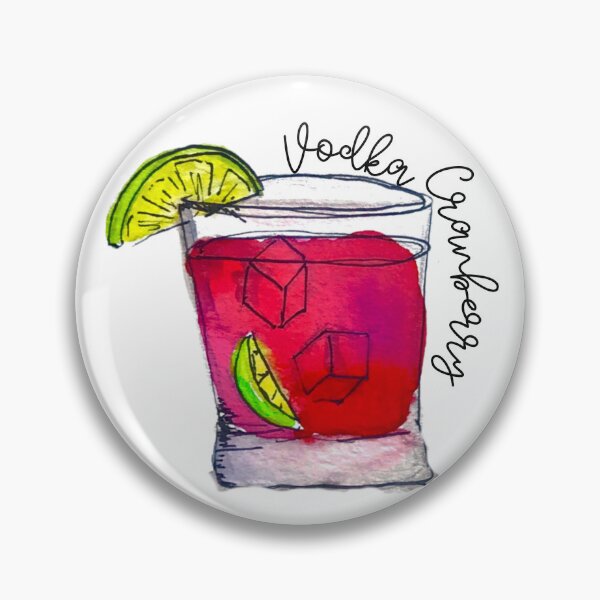 Item preview, Vodka Cranberry Watercolor Cocktail designed and sold by skybluepink studio.