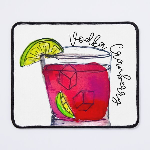 Item preview, Vodka Cranberry Watercolor Cocktail designed and sold by skybluepink studio.
