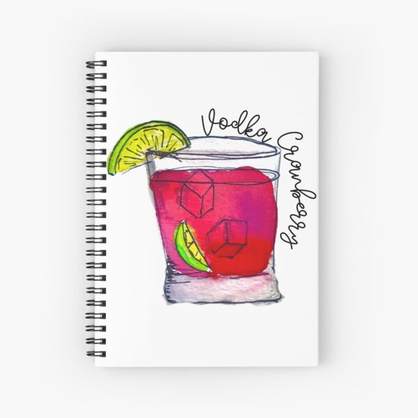 Item preview, Vodka Cranberry Watercolor Cocktail designed and sold by skybluepink studio.