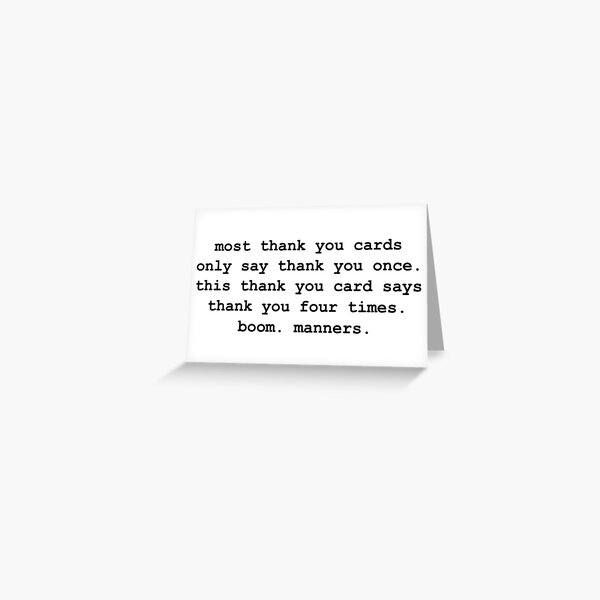 Item preview, Boom Manners Greeting Card designed and sold by the-grindilkin.