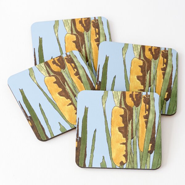 Item preview, Art Nouveau Cattails or Bulrishes American Hannah Borger Overbeck 1915 designed and sold by Pixelchicken.