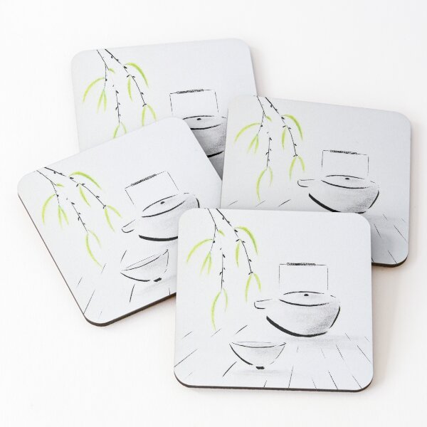 Item preview, Japanese Tea Ceremony with Branch | Japan Teahouse | Zen Art designed and sold by AngelaMarieArt.