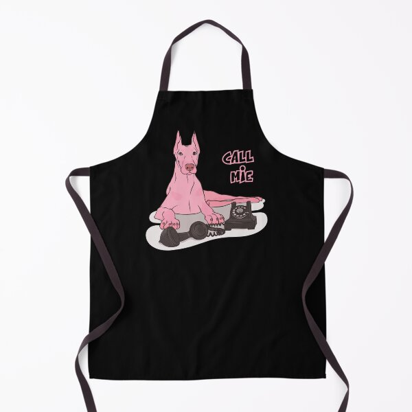 Item preview, Pink Doberman with Retro Telephone – "Call Me" Funny Dog Illustration for Animal Lovers designed and sold by KolbaVison.