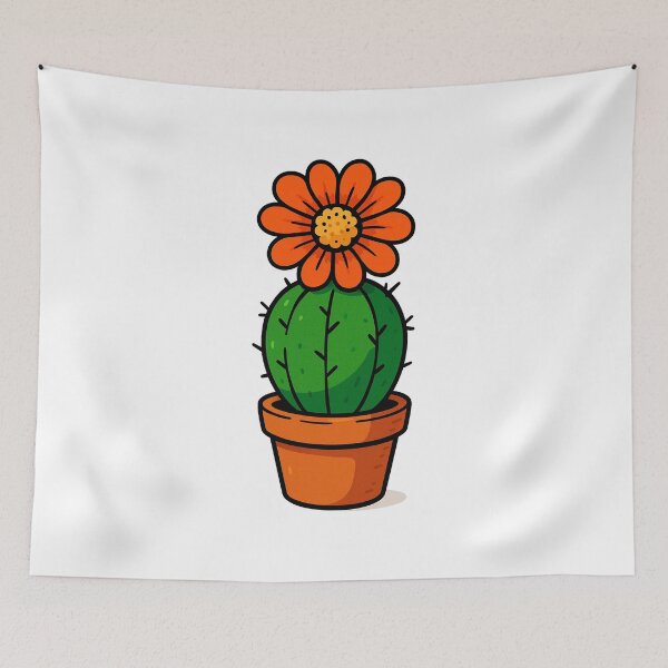Item preview, Small cactus with orange flower designed and sold by miguel-ozz.