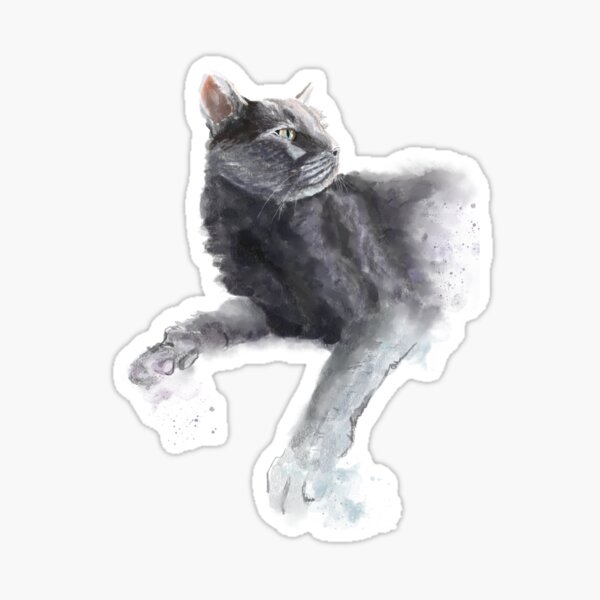 Misty the Russian Blue Cat Kitten Sticker