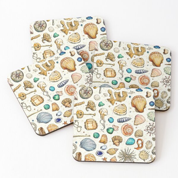 Item preview, Seaside Collection on Sandy Watercolor Textured Background designed and sold by Piotrek0001.