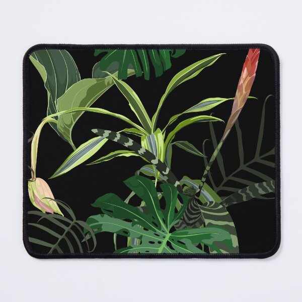 Item preview, Hand drawn seamless tropical floral pattern with red guzmania flowers and many kind of tropical leaves. designed and sold by MatyKotiv.