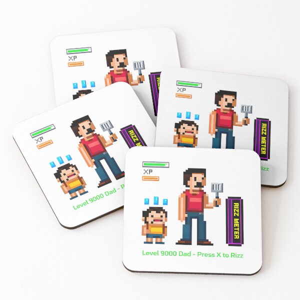 Item preview, Level 9000 Dad – Press X to Rizz | Pixel Gamer Father’s Day Digital Art 2025 designed and sold by AnnDesignStudio.