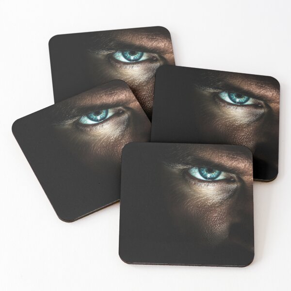 Item preview, Man with striking blue eye in shadow designed and sold by anytka.
