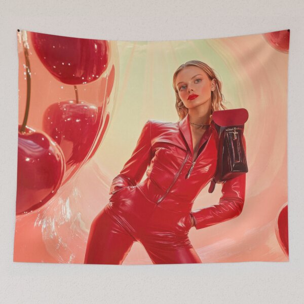 Item preview, Red-clad model with cherries designed and sold by anytka.